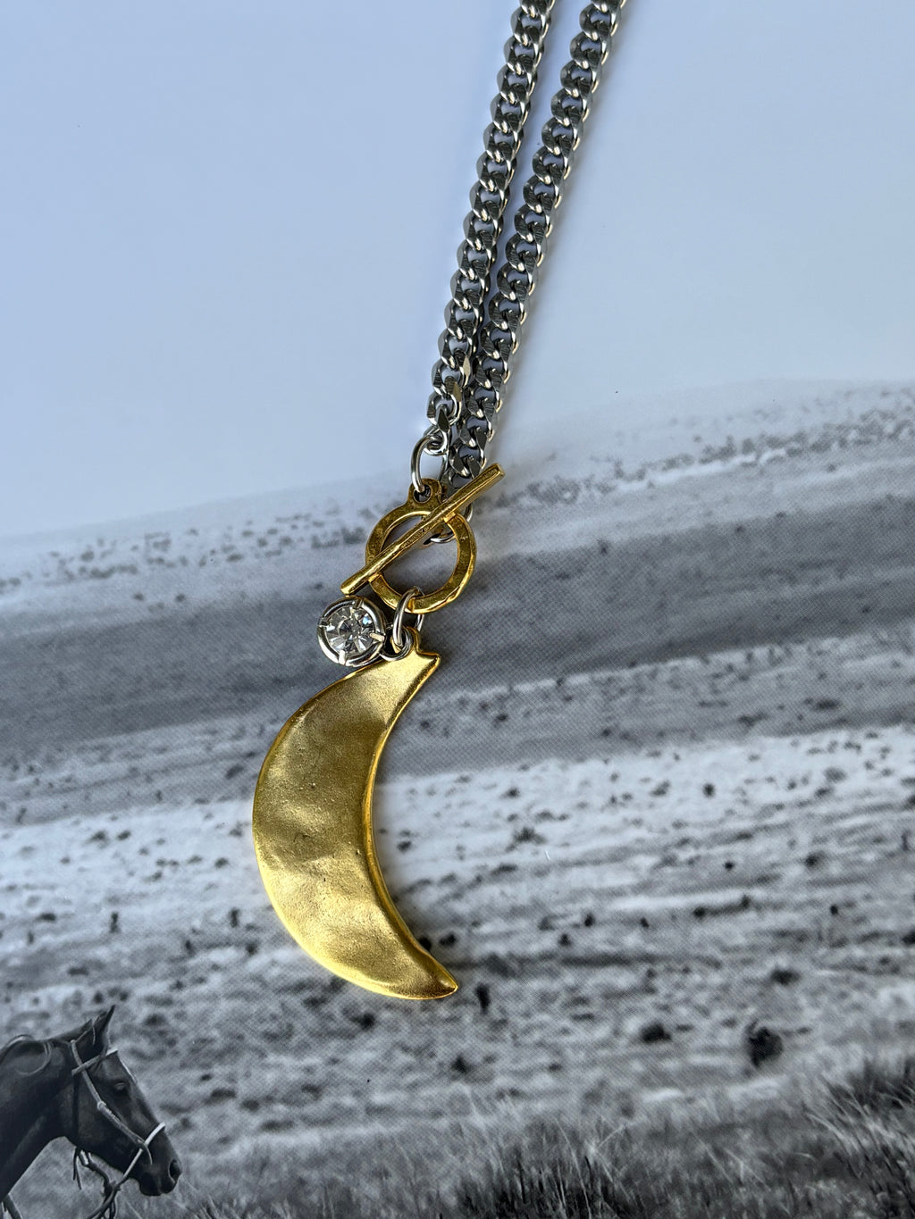 The Mixed Metal Moon Necklace