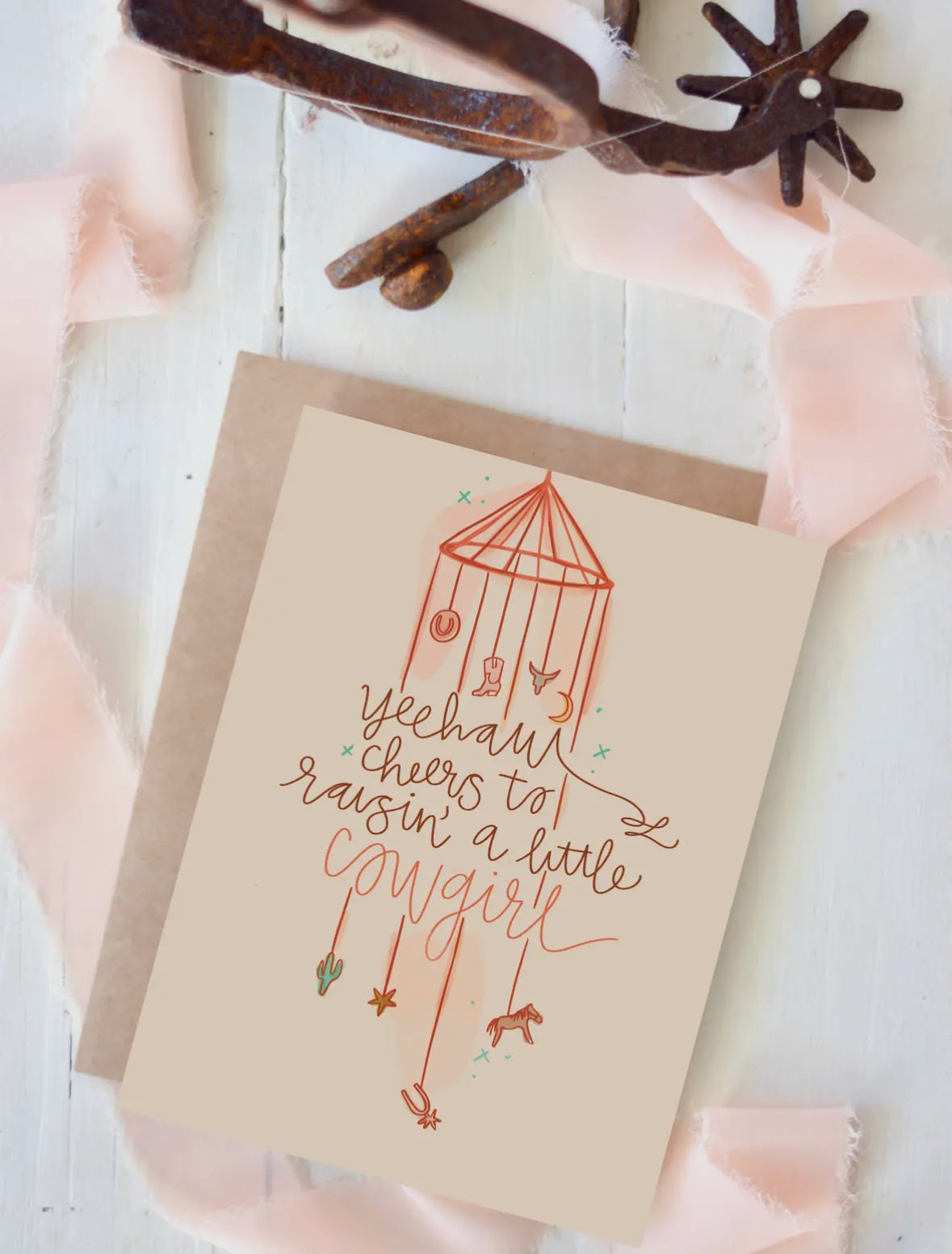 Cheers to Raising A Little Cowgirl Western Card