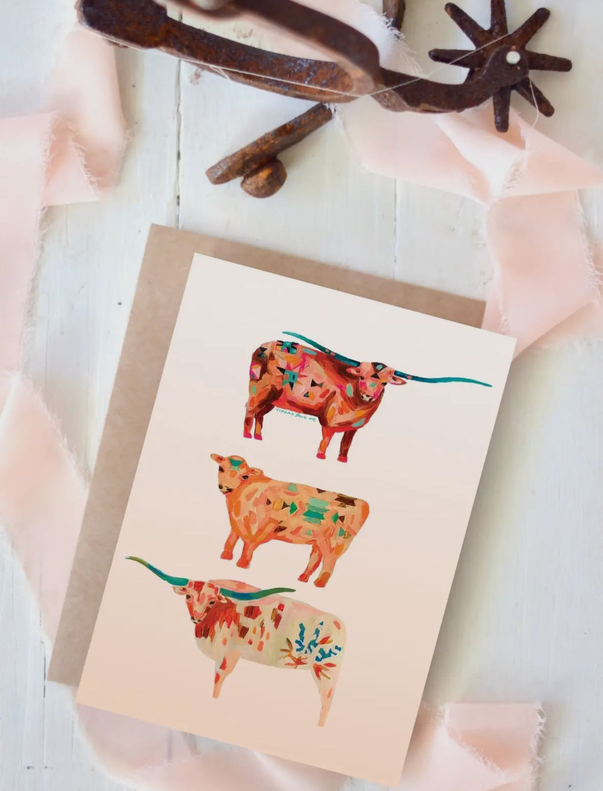 Texas Longhorn Blank Greeting Card
