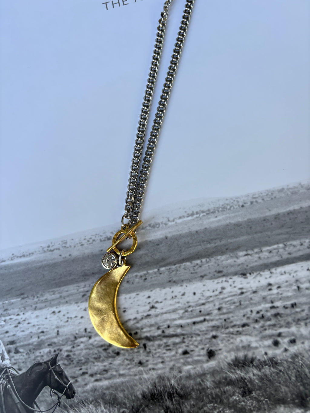 The Mixed Metal Moon Necklace