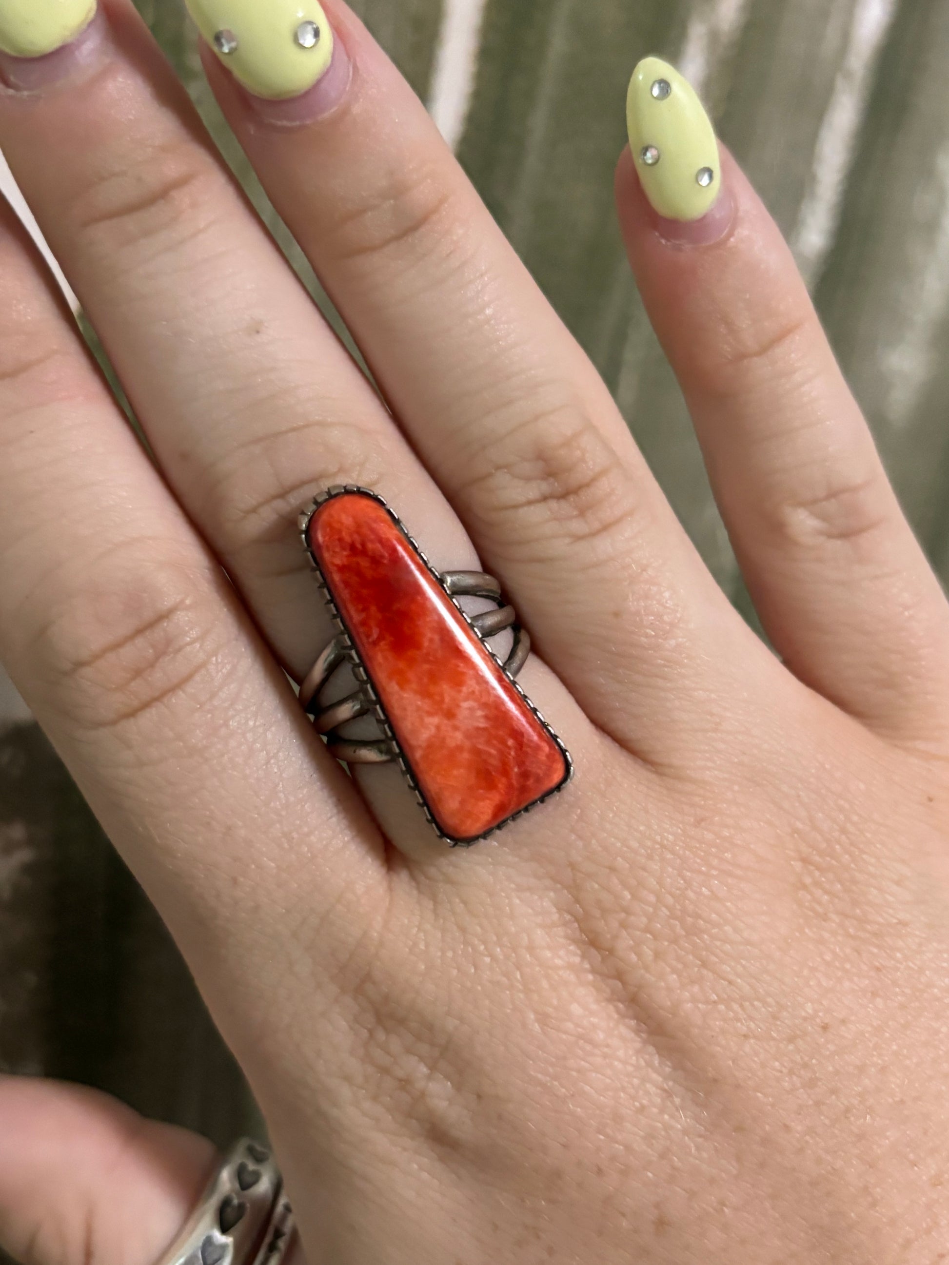 Red Hot Spiny Ring Sz 8