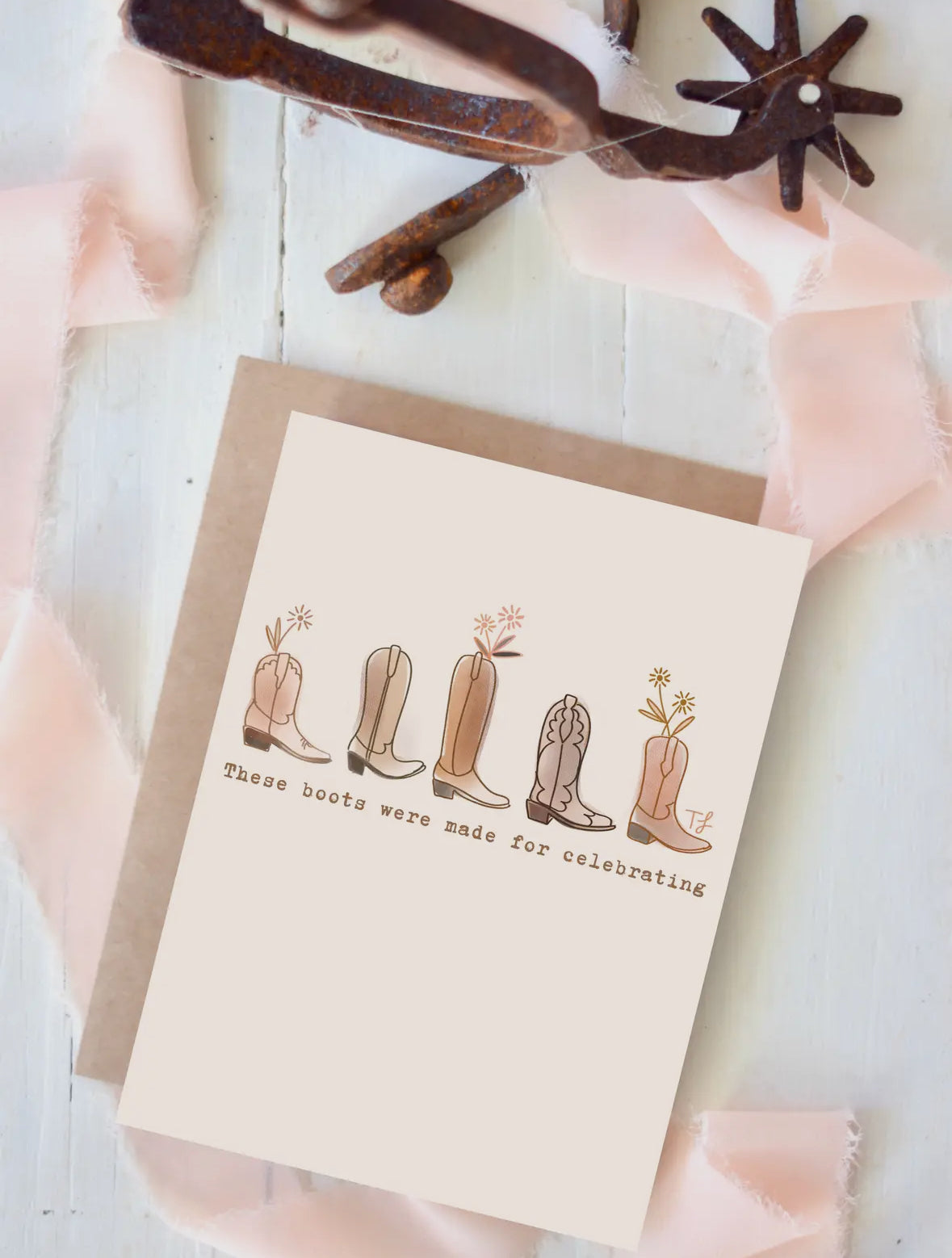 Celebration Boots Western Cowgirl Greeting Card