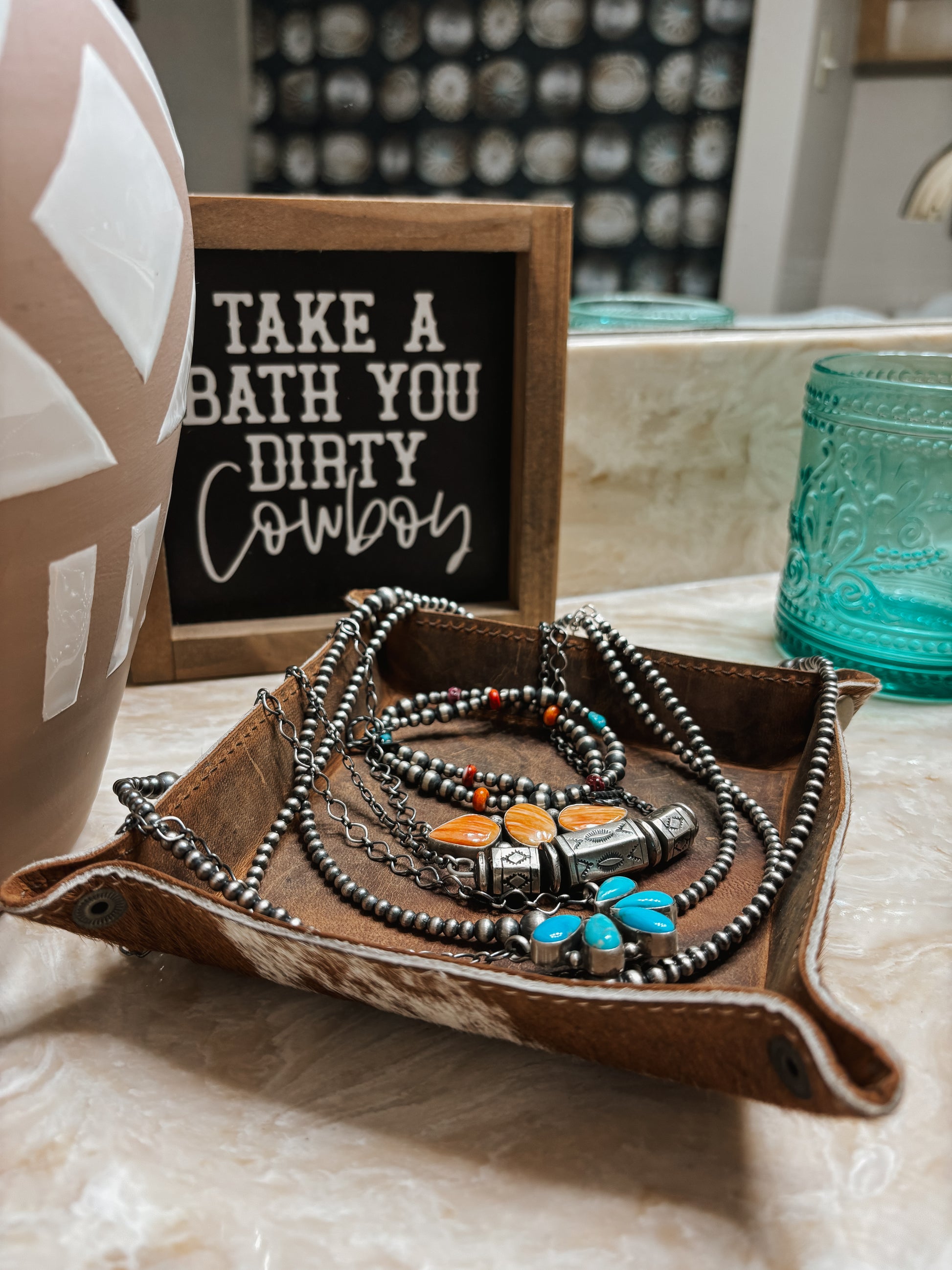 The Cowhide Catchall Tray