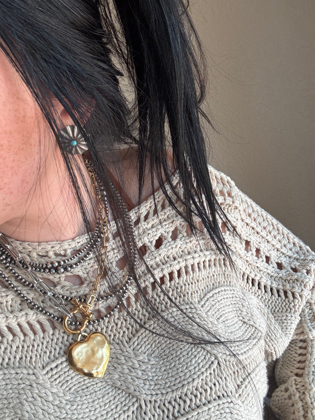 Mixed Metal Heart Necklace