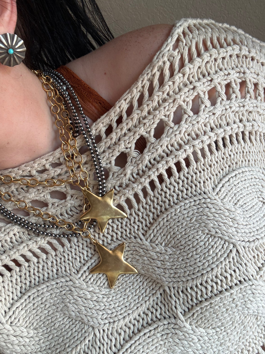 Chunky Star Necklace - Gold