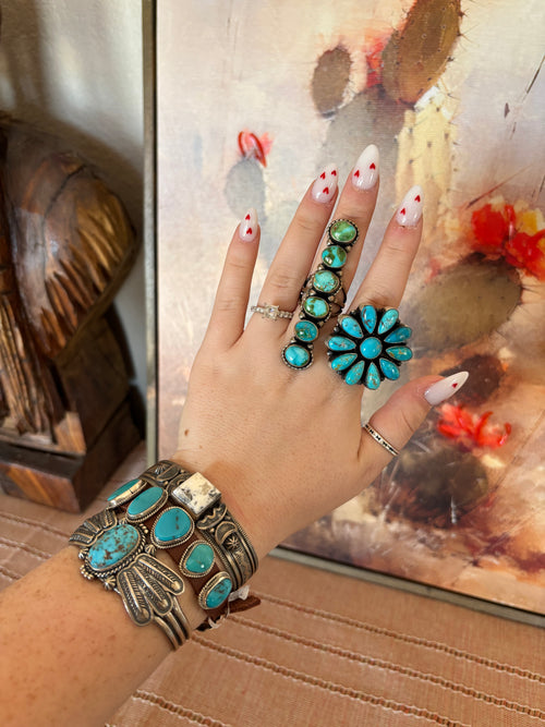 Annie Spencer Adjustable Kingman Cluster Ring