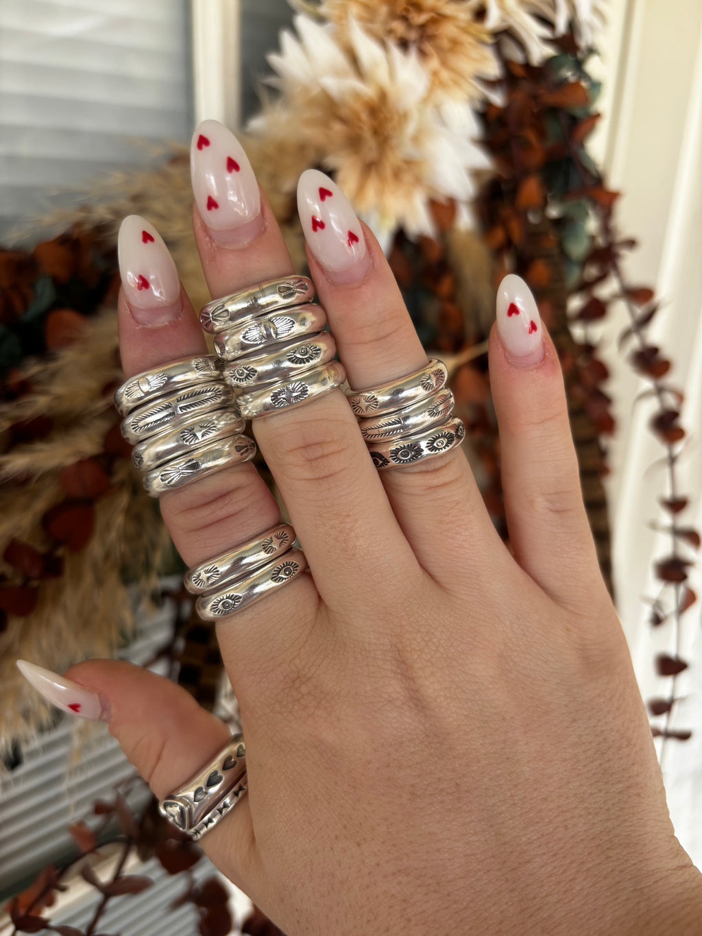 Stamped Stacker Rings Size 6