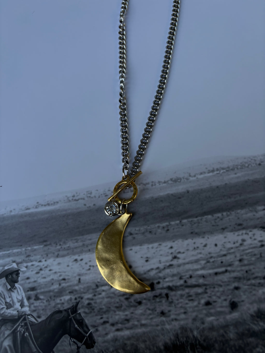 The Mixed Metal Moon Necklace