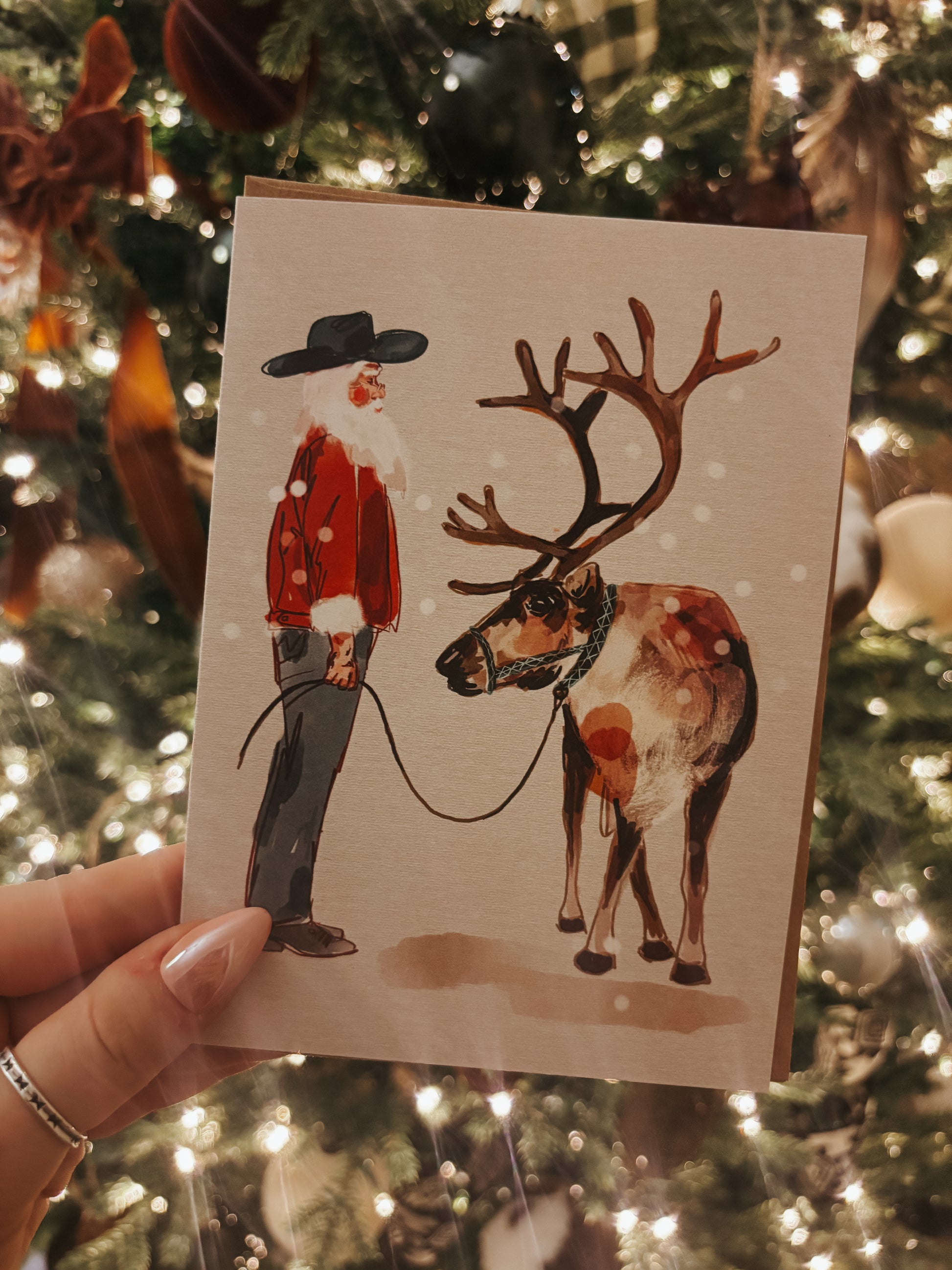 Cowboy Santa Christmas Card