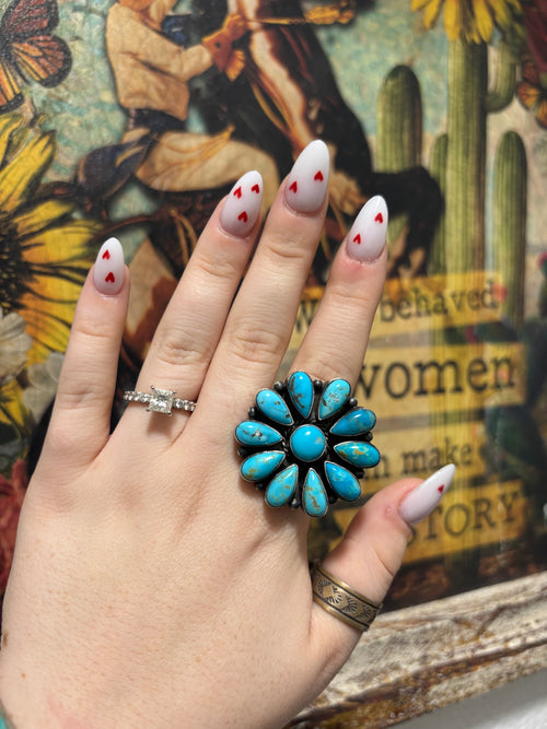 Annie Spencer Adjustable Kingman Cluster Ring