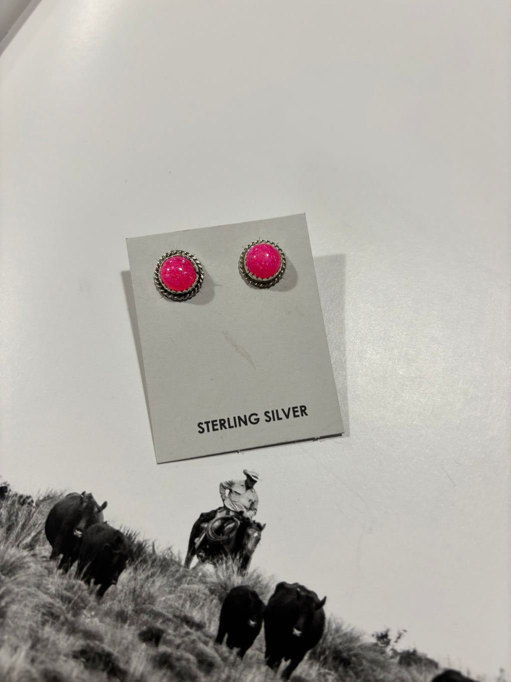 Esther White Pink Opal Studs