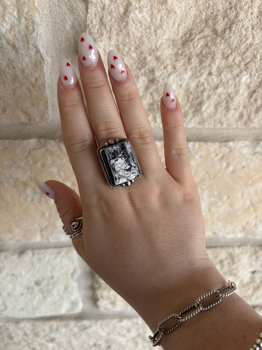 Scott Skeets Adjustable White Buffalo Ring