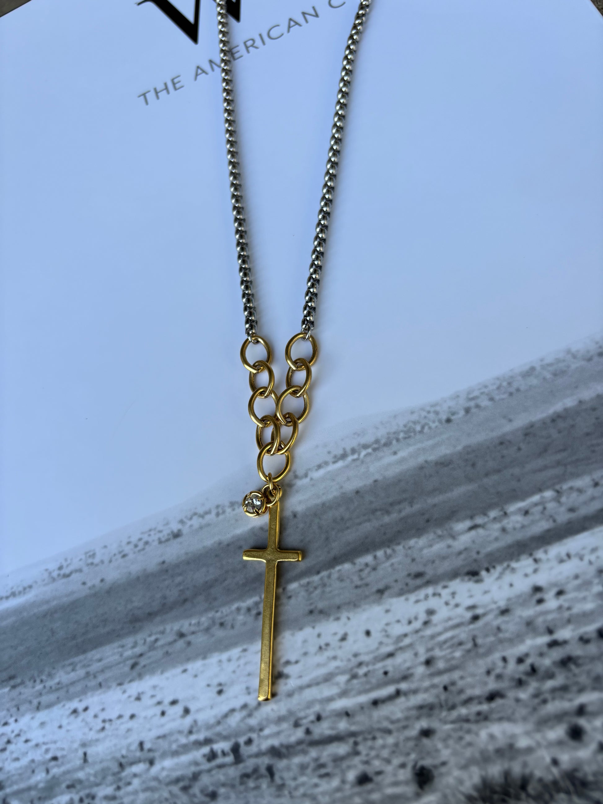 The Mixed Metal Cross Necklace
