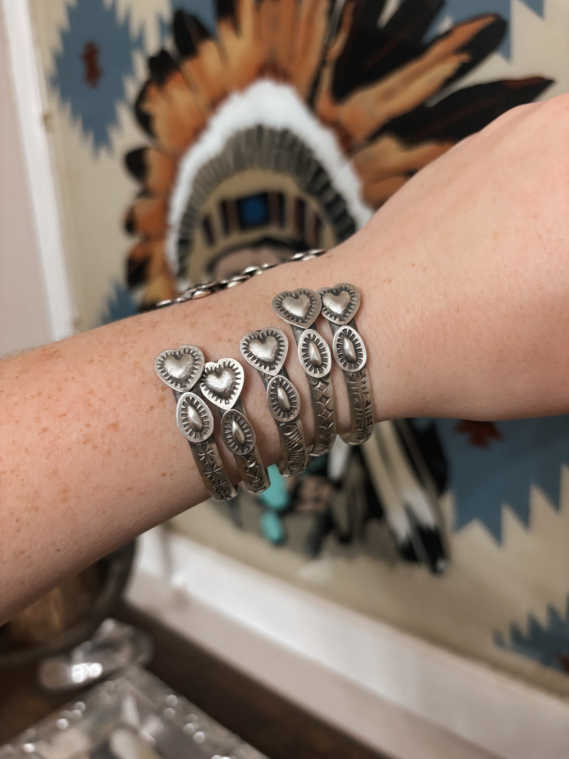 Chris Etsitty Heart Cuff