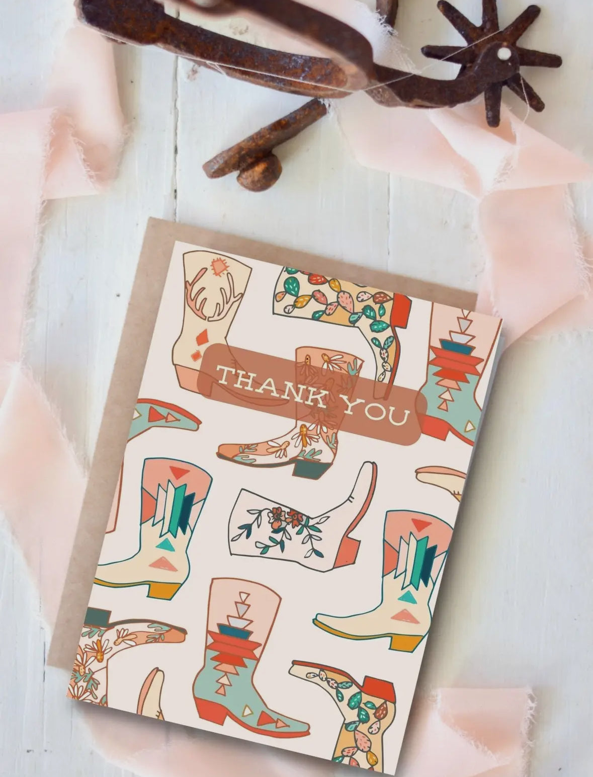 Cowboy Boots Thank you Card