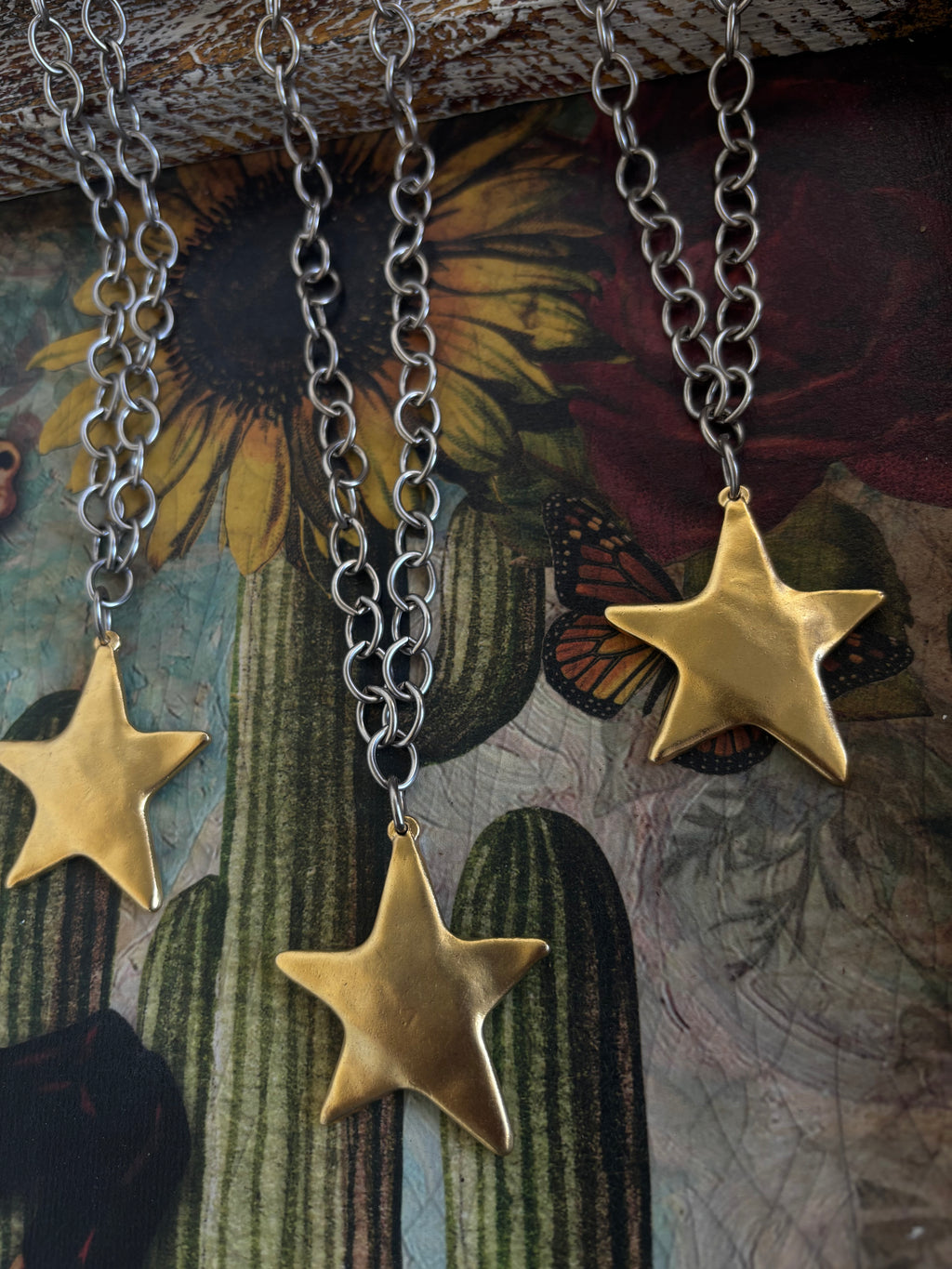 Chunky Star Necklace - Mixed Metal