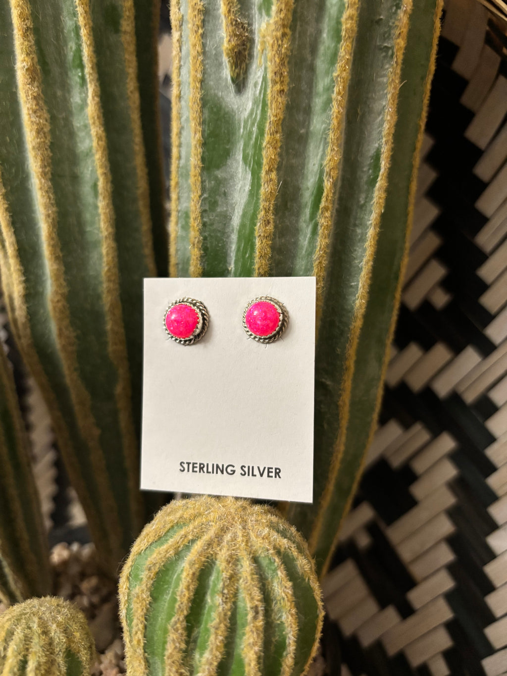 Esther White Pink Opal Studs