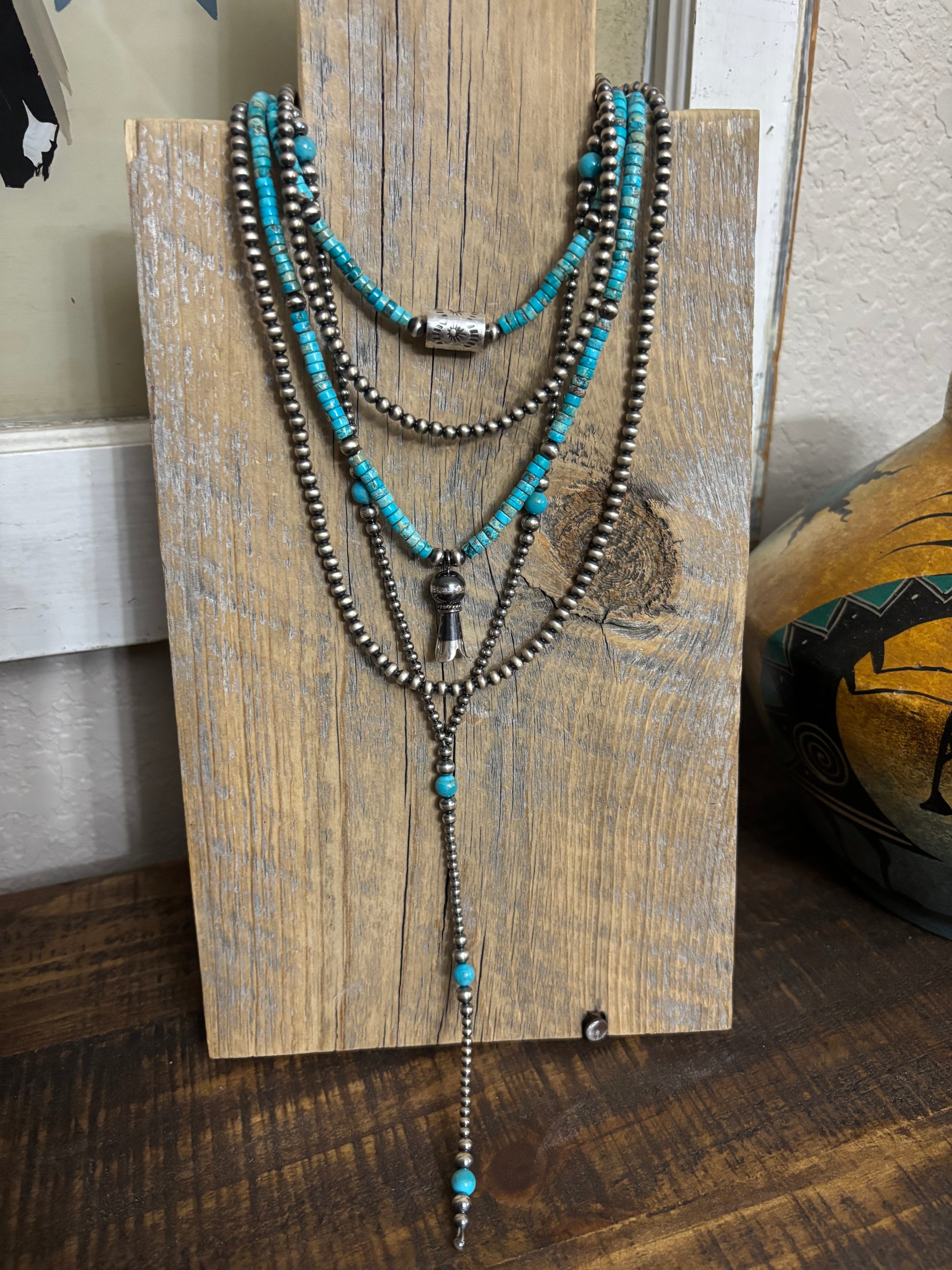 The Sandy Kingman Turquoise Blossom Necklace