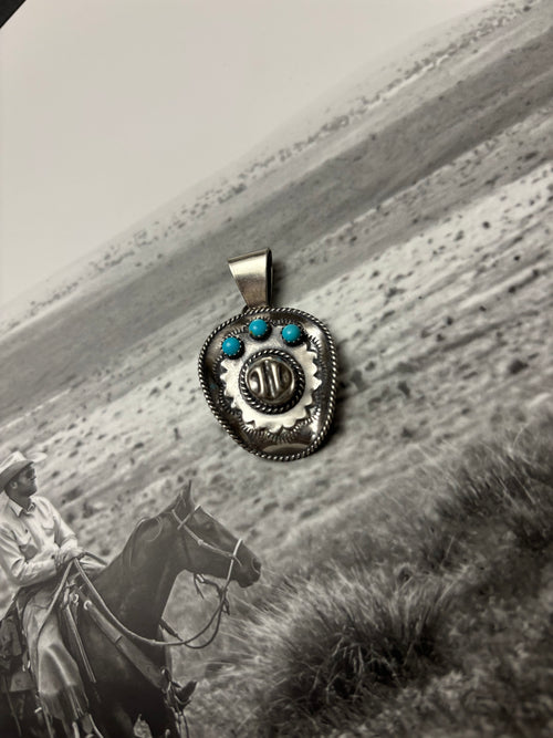 Bobby Platero Cowboy Hat Pendant